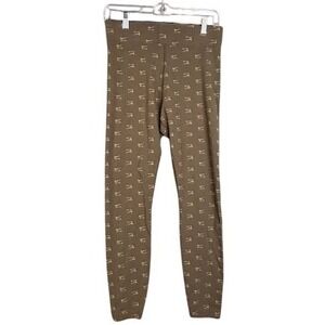 Nike Air All Over Print Leggings Olive Green Women's Size M Athletic High Waist